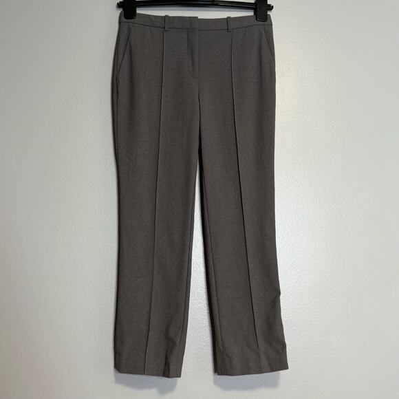 Theory Grey Virgin Wool Hartsdale Crop Trouser Dress Pants 2 - Picture 1 of 6